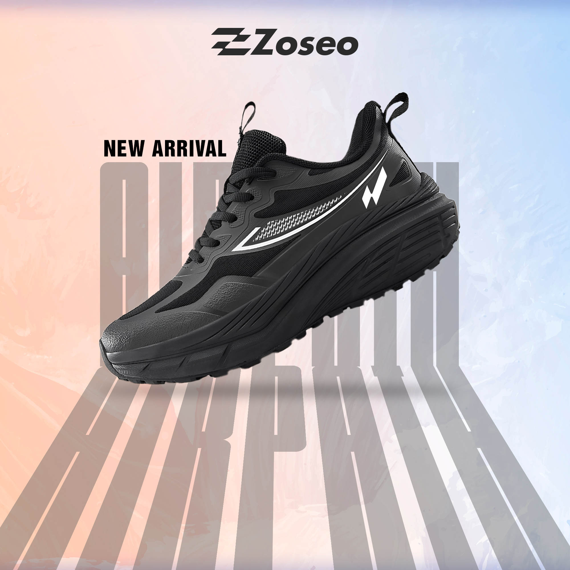 Giày chạy bộ Zoseo Airpath - Black - Ảnh 2