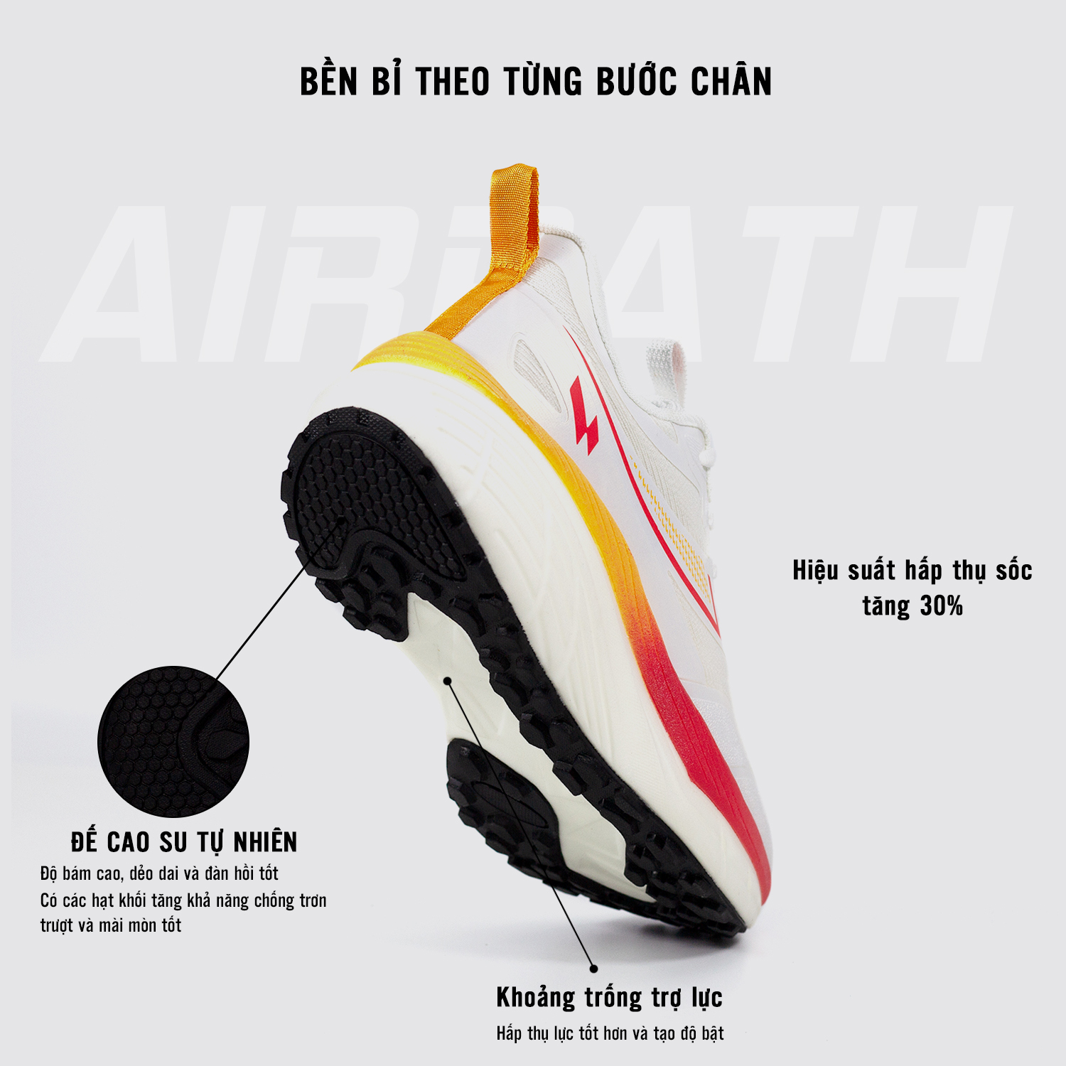 Giày chạy bộ Zoseo Airpath - White - Ảnh 5