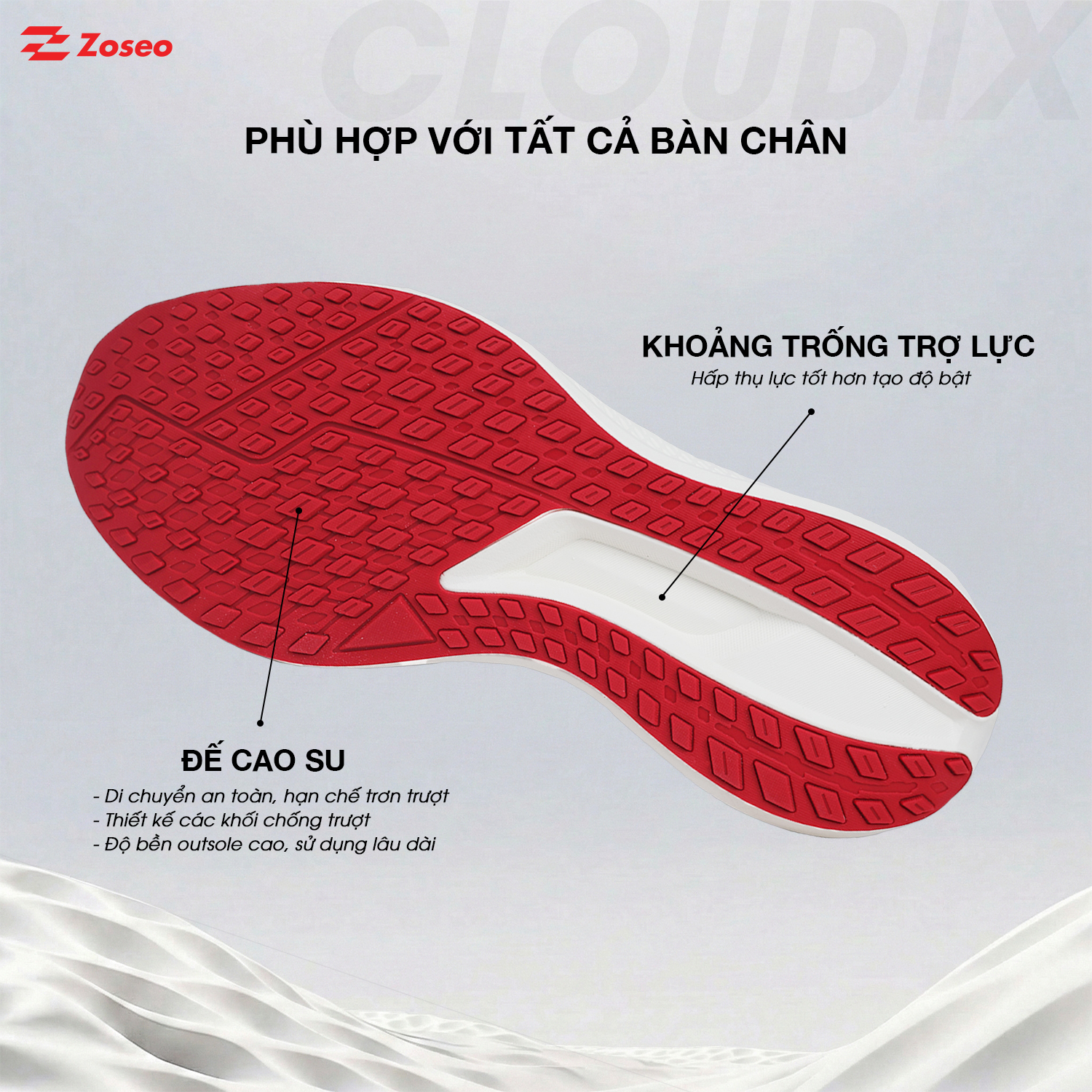 Giày chạy bộ Zoseo Cloudix - Beige - Ảnh 4