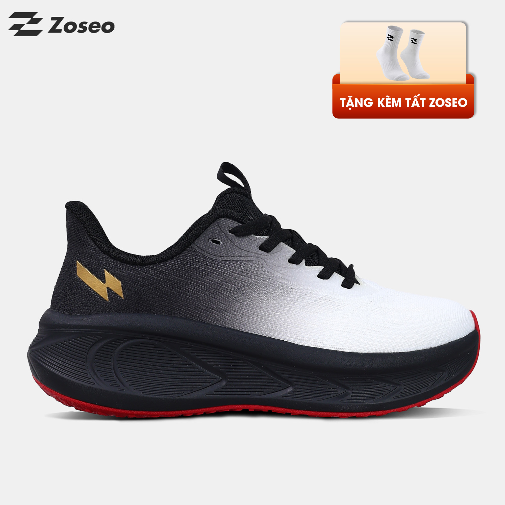 Giày chạy bộ Zoseo Airgo - Black White