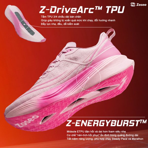 Alternative view of Giày chạy bộ Zoseo Infinity42 - Pink