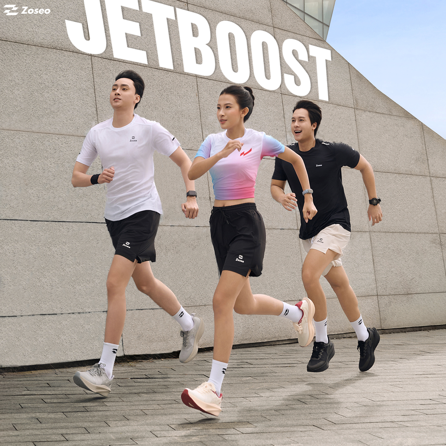Giày chạy bộ Zoseo Jetboost - White Green - Ảnh 5