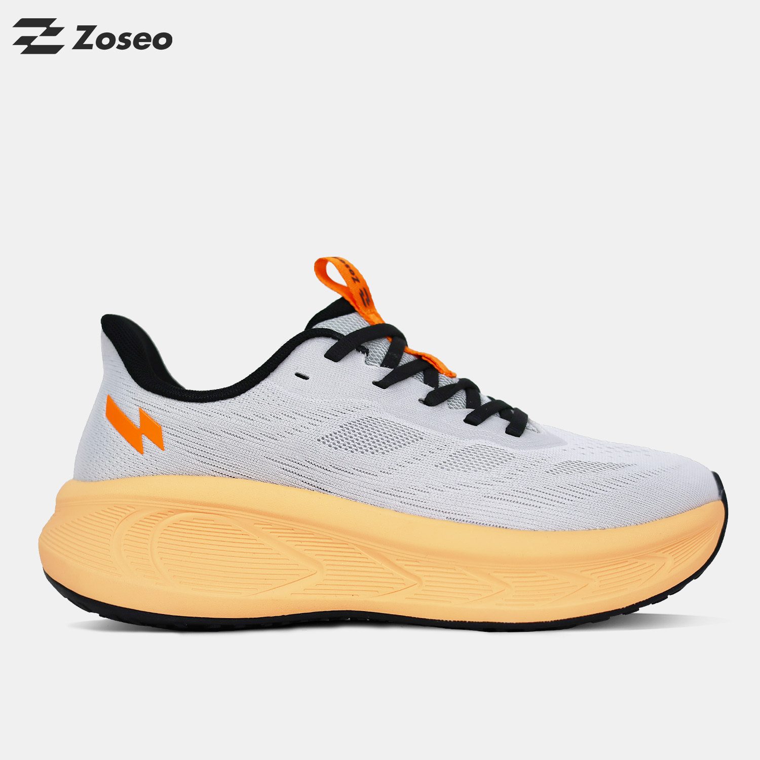 Giày chạy bộ Zoseo Airgo - Light Grey Orange - Ảnh 5