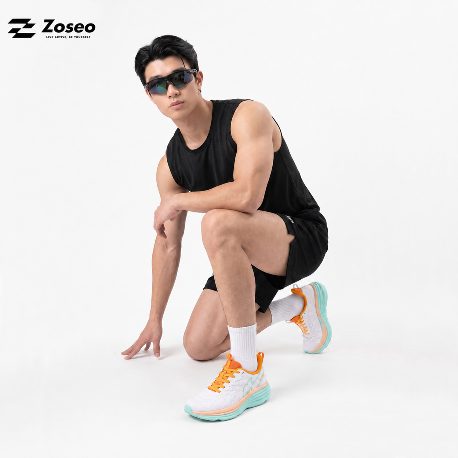 Giày chạy bộ Zoseo Airise - White Orange - Ảnh 4