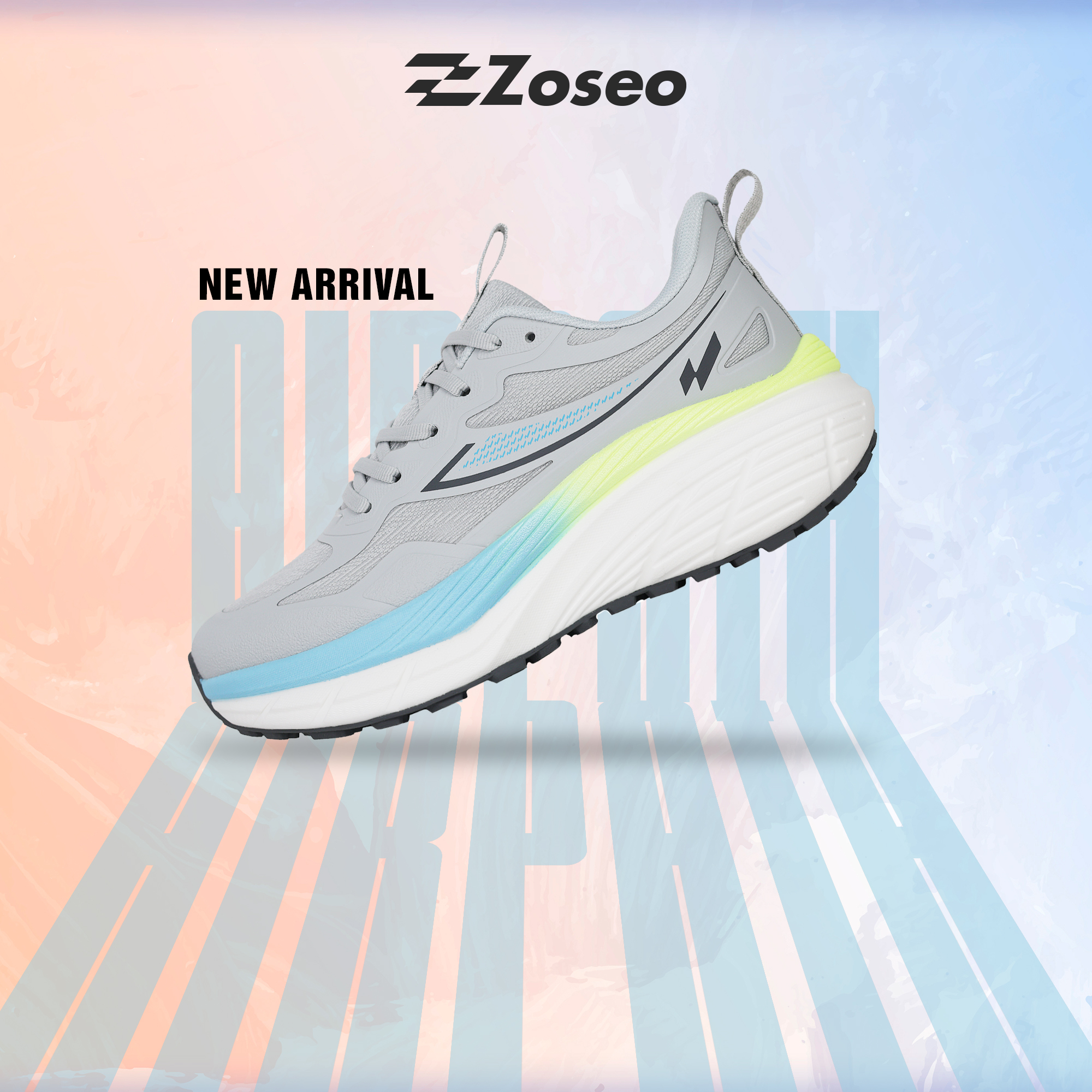 Giày chạy bộ Zoseo Airpath - Grey - Ảnh 2