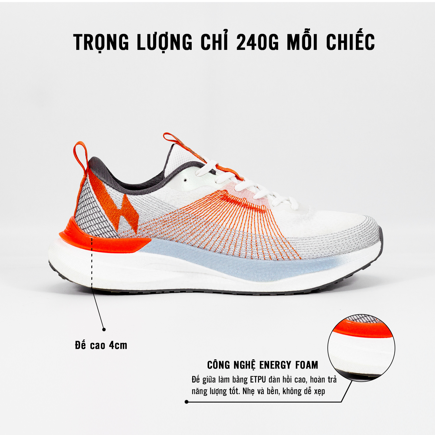 Giày thể thao Zoseo Litenow - Orange - Ảnh 5