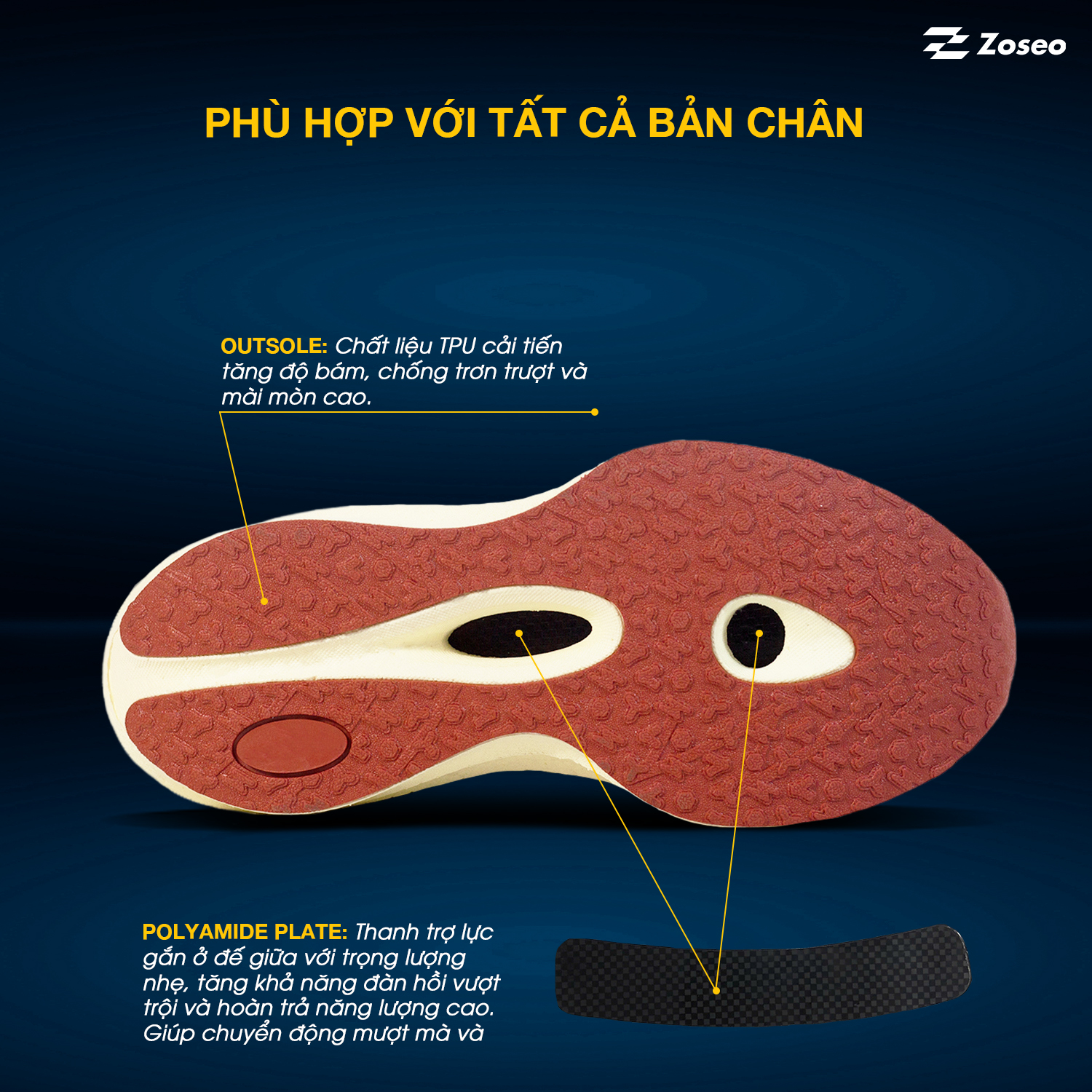 Giày chạy bộ Zoseo Jetboost - Cream Red - Ảnh 4